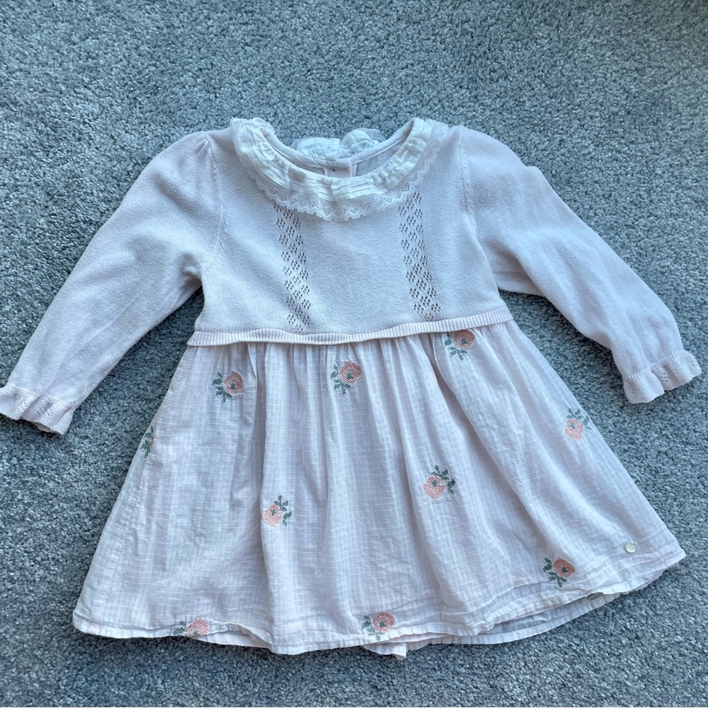 Tartine et Chocolat Baby Floral Knit Dress
